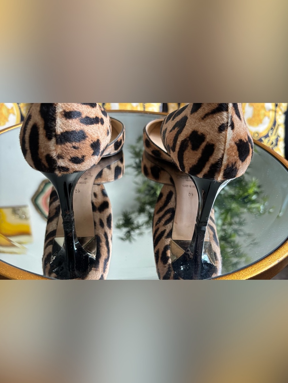 Jimmy Choo Leopard Print Pumps in Brown and Black - Picture 5 of 7